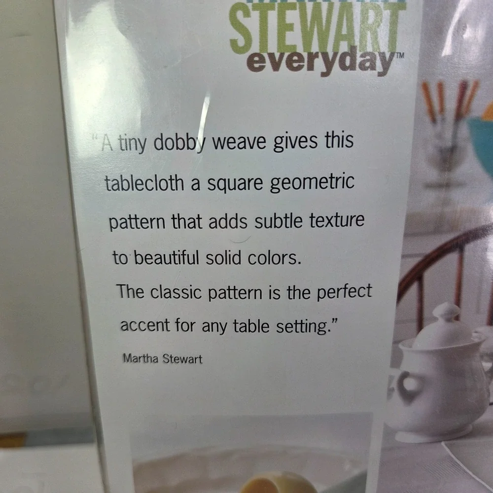 Martha Stewart Tablecloth Taupe 60 x 102 Oblong Woven Fabric Neutral Decor New